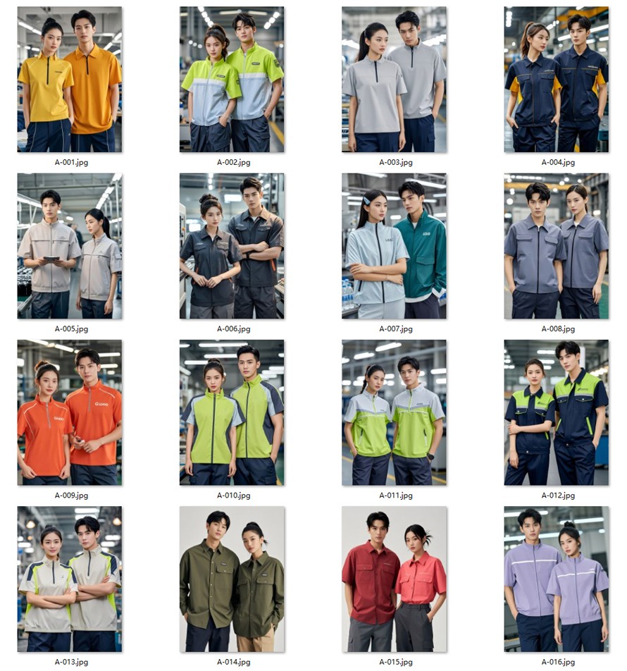 時(shí)尚款企業(yè)團(tuán)隊(duì)工作服定制款，員工制服，商務(wù)夾克，T恤襯衫工作服