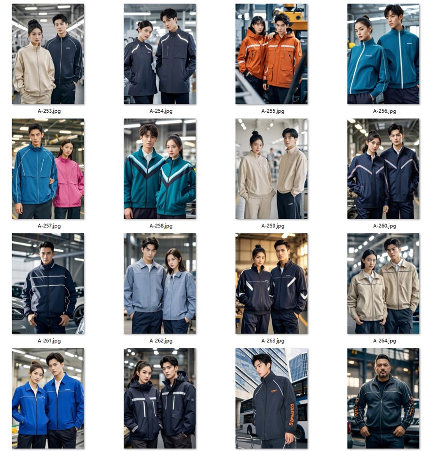 時(shí)尚款企業(yè)團(tuán)隊(duì)工作服定制款，員工制服，商務(wù)夾克，T恤襯衫工作服