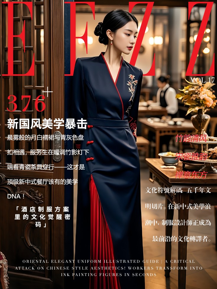 新國風(fēng)美學(xué)制服-酒店中式餐廳服務(wù)員工作服文化符號解碼圖鑒