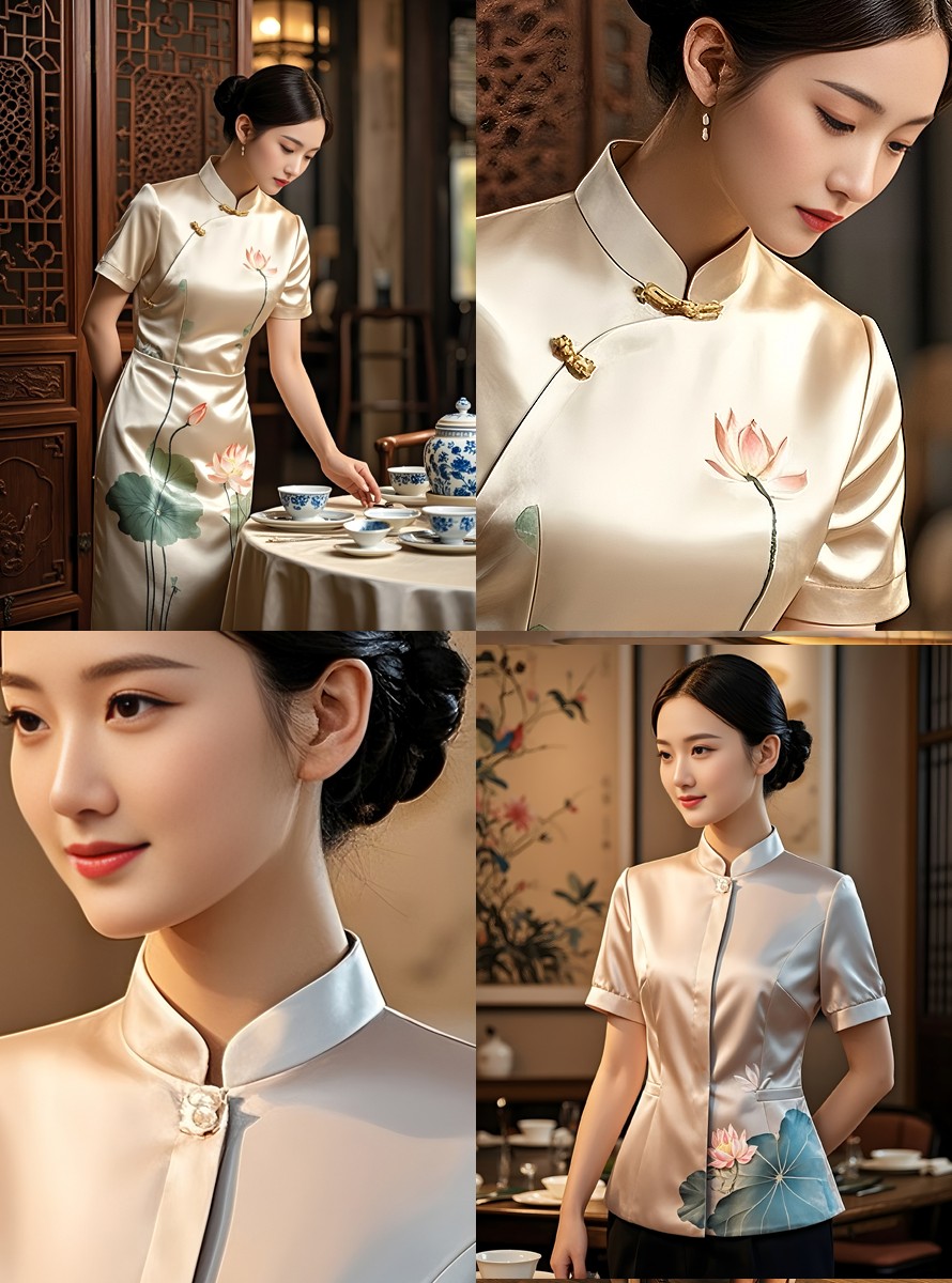 新國風(fēng)美學(xué)制服-酒店中式餐廳服務(wù)員工作服文化符號解碼圖鑒