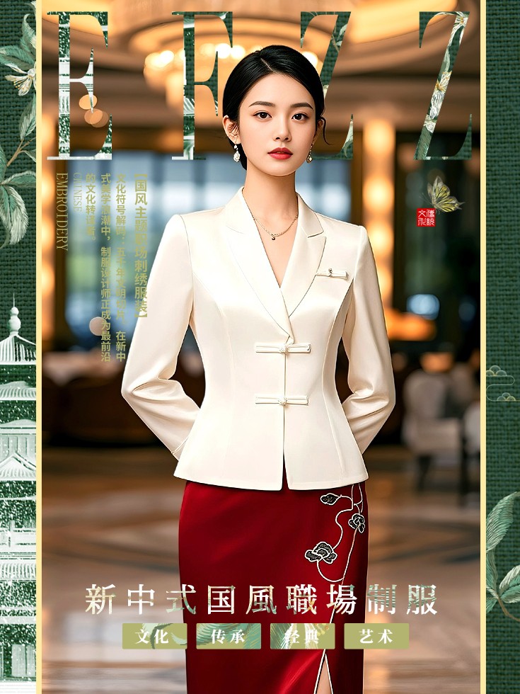 傳統(tǒng)元素現(xiàn)代化：新中式國風(fēng)職場工作服圖鑒二