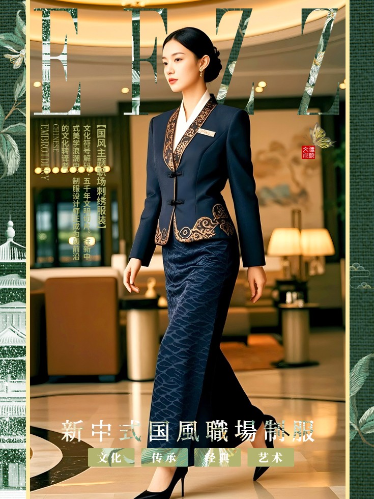 傳統(tǒng)元素現(xiàn)代化：新中式國風(fēng)職場工作服圖鑒二
