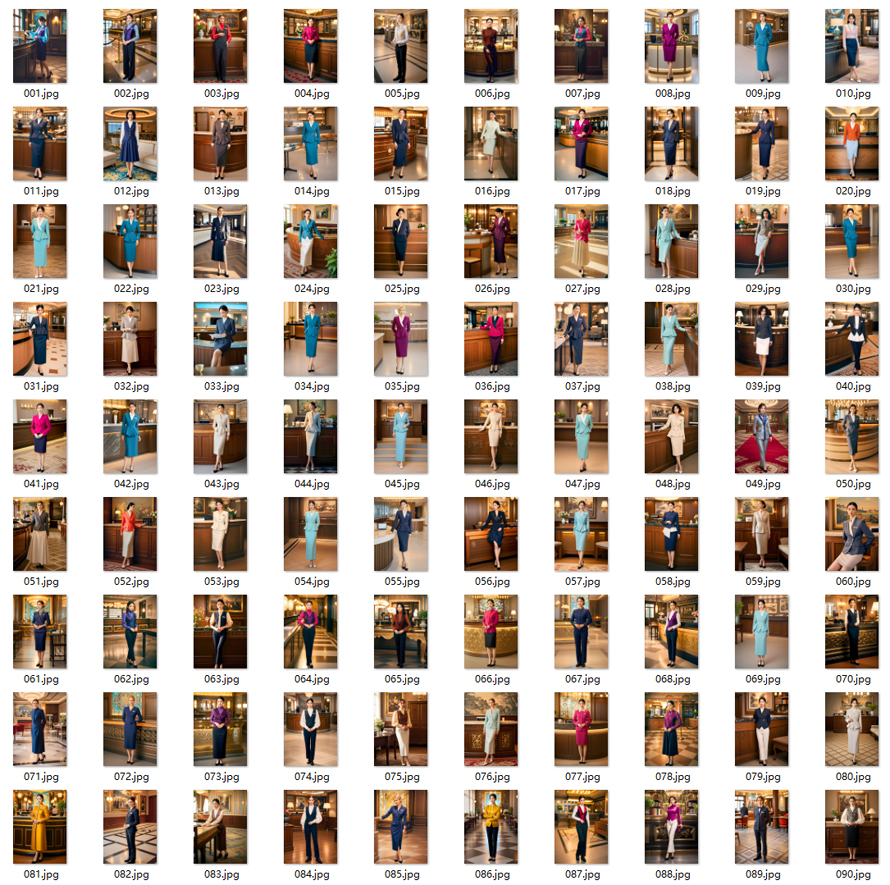 國(guó)際酒店大堂前臺(tái)女接待-高端職業(yè)裝秋冬定制款圖鑒