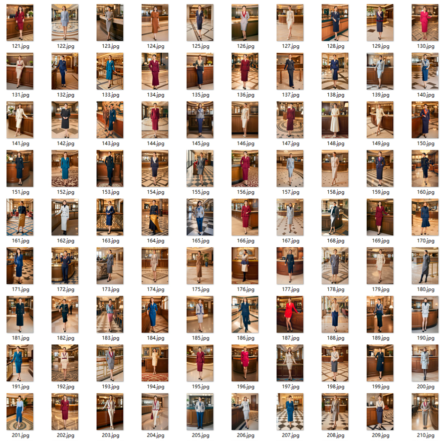 國(guó)際酒店大堂前臺(tái)女接待-高端職業(yè)裝秋冬定制款圖鑒