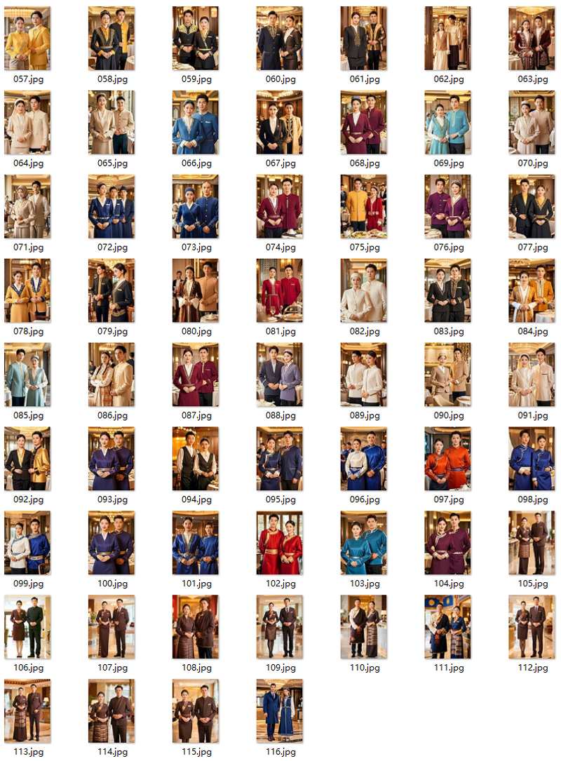 花園酒店接待人員民族風(fēng)制服——東南亞、維吾爾族、藏族風(fēng)格經(jīng)典圖鑒