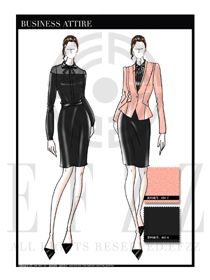 大師手繪女款秋冬職業(yè)裝設(shè)計圖1227