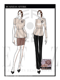 手繪修身款女秋冬職業(yè)裝設(shè)計圖1233