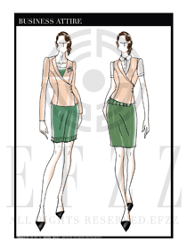 OL時尚女秋冬長袖職業(yè)裝設計圖1247