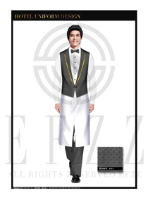 黑灰雪點(diǎn)西餐服務(wù)員制服設(shè)計(jì)圖1213