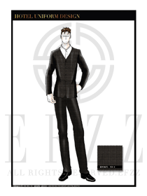 西裝款餐飲西餐服務(wù)員服裝款式圖1220