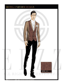 金紅色祥云酒店門童行李生制服設(shè)計(jì)圖1016