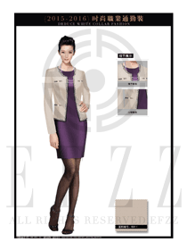 時尚米色女秋冬職業(yè)裝套裙設(shè)計圖1289