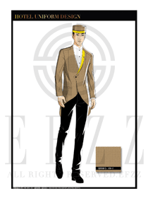 金色時尚酒店門童服裝款式圖1043