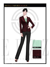 棗紅色女款酒店經(jīng)理制服設(shè)計(jì)圖424