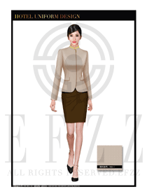 米色女款酒店制服經(jīng)理制服款式圖430