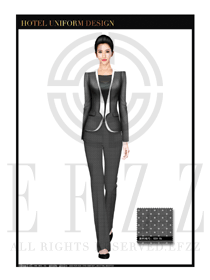 黑灰雪點女款酒店經(jīng)理服裝款式圖440
