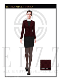 暗紅色女款酒店經(jīng)理制服設計圖441