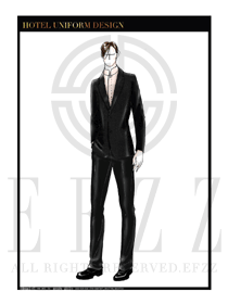 黑色西裝款酒店經(jīng)理制服款式圖451