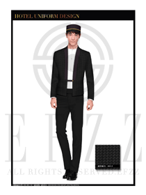 黑色男款酒店行李生服裝款式圖1083