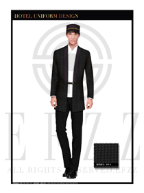 黑色男款酒店門童制服設(shè)計圖1086