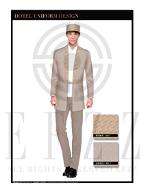 淺灰色男款酒店門童行李生服裝款式圖1087