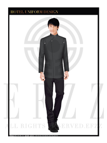 灰色男款酒店門童服裝款式圖1091
