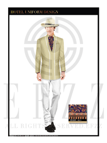 米黃色男款酒店行李生制服設(shè)計圖1101