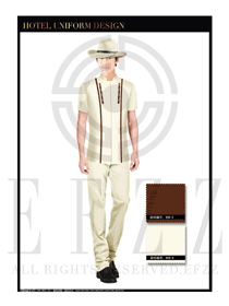 卡其色男款酒店行李生制服設(shè)計(jì)圖1103