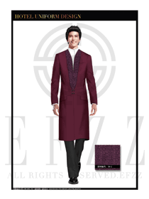 玫紅色男款酒店行李生制服設(shè)計(jì)圖1121