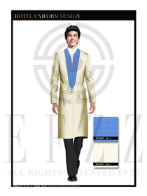 卡其色男款酒店行李生制服設計圖1123
