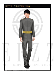 灰色男款酒店門童服裝款式圖1140
