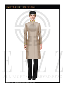 卡其色女裝長款酒店行李生服裝款式圖1149