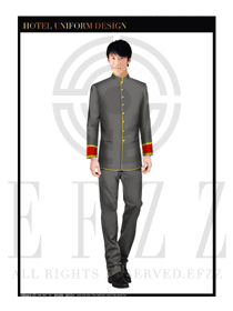 灰色男款酒店門童制服設(shè)計圖1150