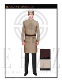 灰色男款酒店門(mén)童制服設(shè)計(jì)圖1157