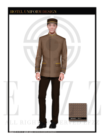 卡其色男款酒店門童制服設(shè)計圖1168