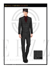 深灰色男裝酒店門童行李生服裝款式圖1169