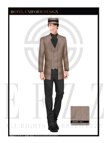 淺咖色男款酒店行李生制服設(shè)計圖1170