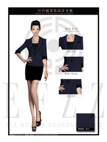 藏藍色OL女款夏裝制服款式圖632