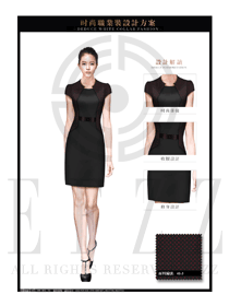 黑色OL女款夏裝制服款式圖650