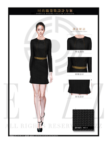 OL時(shí)尚黑色女職業(yè)裝夏裝制服設(shè)計(jì)圖655