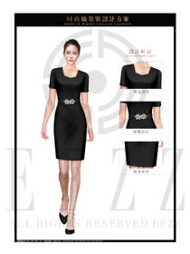 黑色OL女款夏裝制服款式圖656