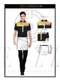 黑色男款快餐服務(wù)生制服設(shè)計(jì)圖214
