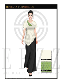 時尚卡其色女款按摩技師美容師工作制服設(shè)計圖1322