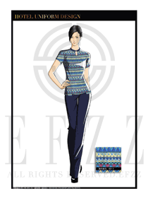 藍(lán)色水療SPA女款服務(wù)員制服設(shè)計(jì)圖189