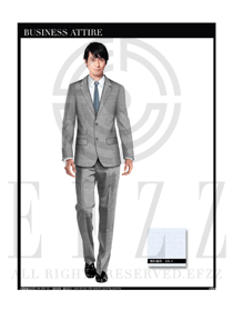時(shí)尚灰色男職業(yè)裝西服制服設(shè)計(jì)圖372
