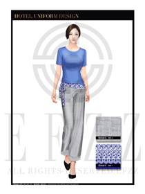 時尚淺藍色女款按摩技師制服設(shè)計圖1332