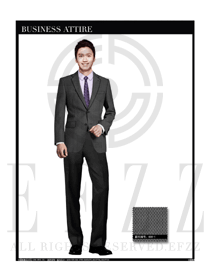 時(shí)尚灰色男職業(yè)裝西服制服設(shè)計(jì)圖384