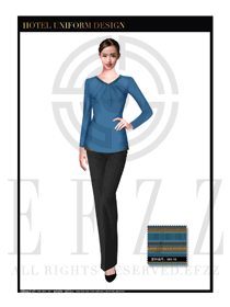 深藍(lán)色女款按摩技師款式設(shè)計(jì)圖1337