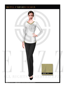 時尚米白色女款按摩技師制服設(shè)計圖1338