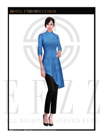 時(shí)尚深藍(lán)色女款按摩技師制服設(shè)計(jì)圖1342